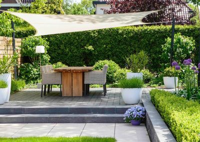 Dutch Quality Gardens Visio Vireo Contrastrijke Moderne Tuin Met Schaduwdoek In Steenbergen 2